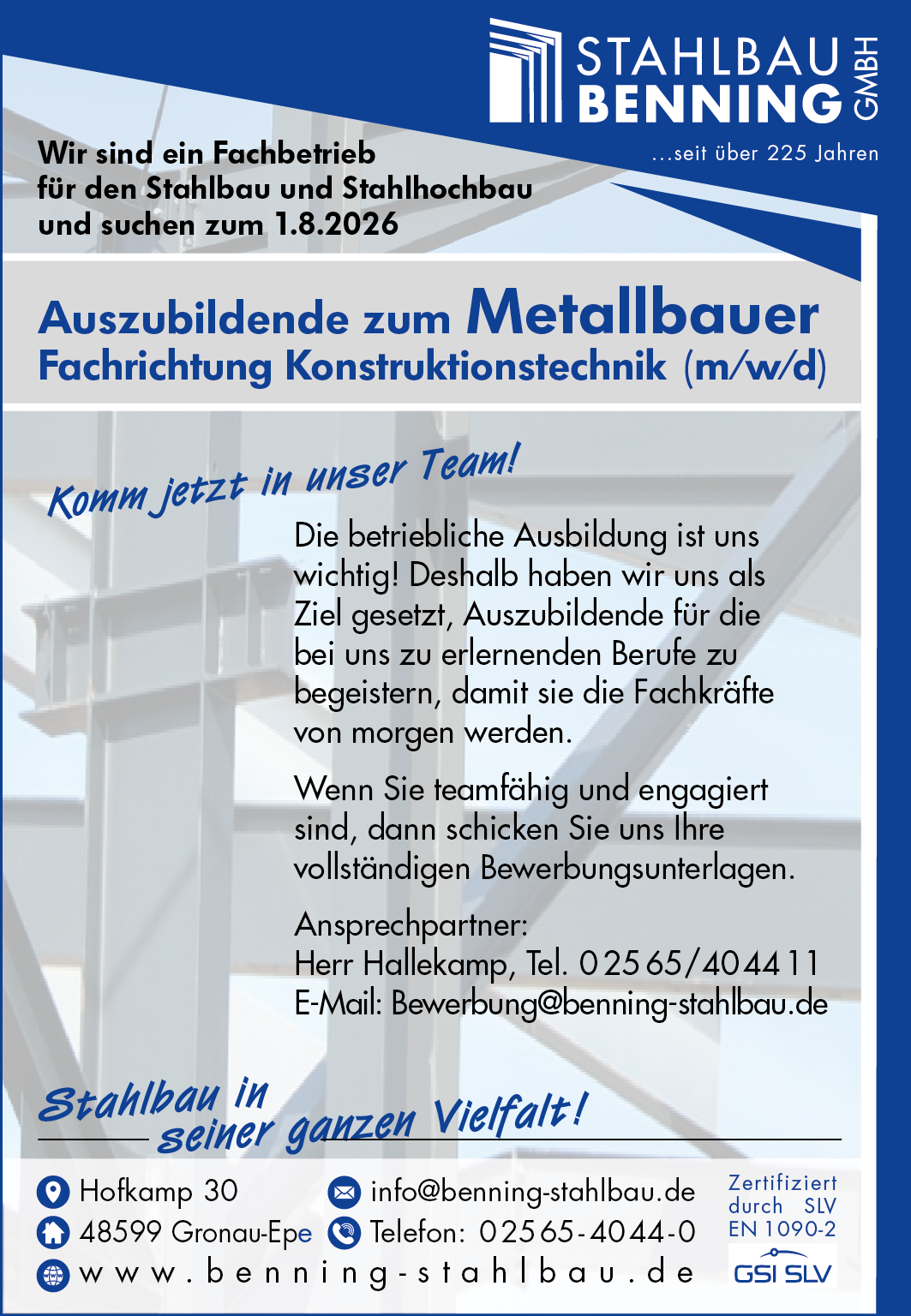 Ausbildung zum Metallbauer